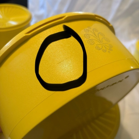 Vintage Tupperware Yellow Canister Collection Set of 7 - Picture 10 of 16